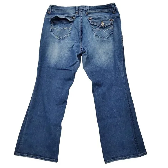 Venezia Womens Bootcut Denim Jeans Sz 20 Mid Rise Medium Wash Stretch Blue Pants - Picture 2 of 12